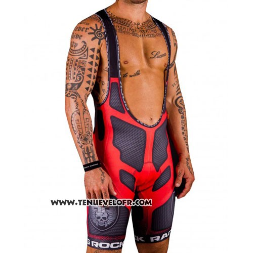2016 Maillot Ciclismo Rock Racing Rouge et Marron Manches Courtes et Cuissard